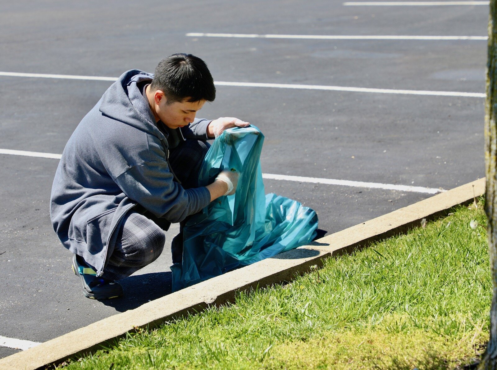 Springfield High School National Honor Society members participated in a beautification effort as their Earth Day observance.