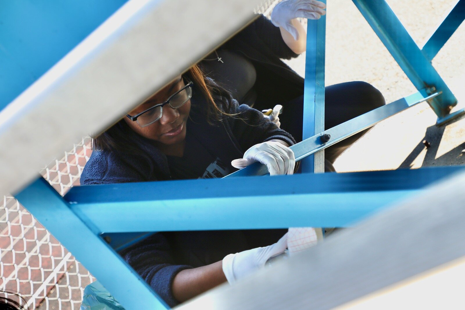 Springfield High School National Honor Society members participated in a beautification effort as their Earth Day observance.