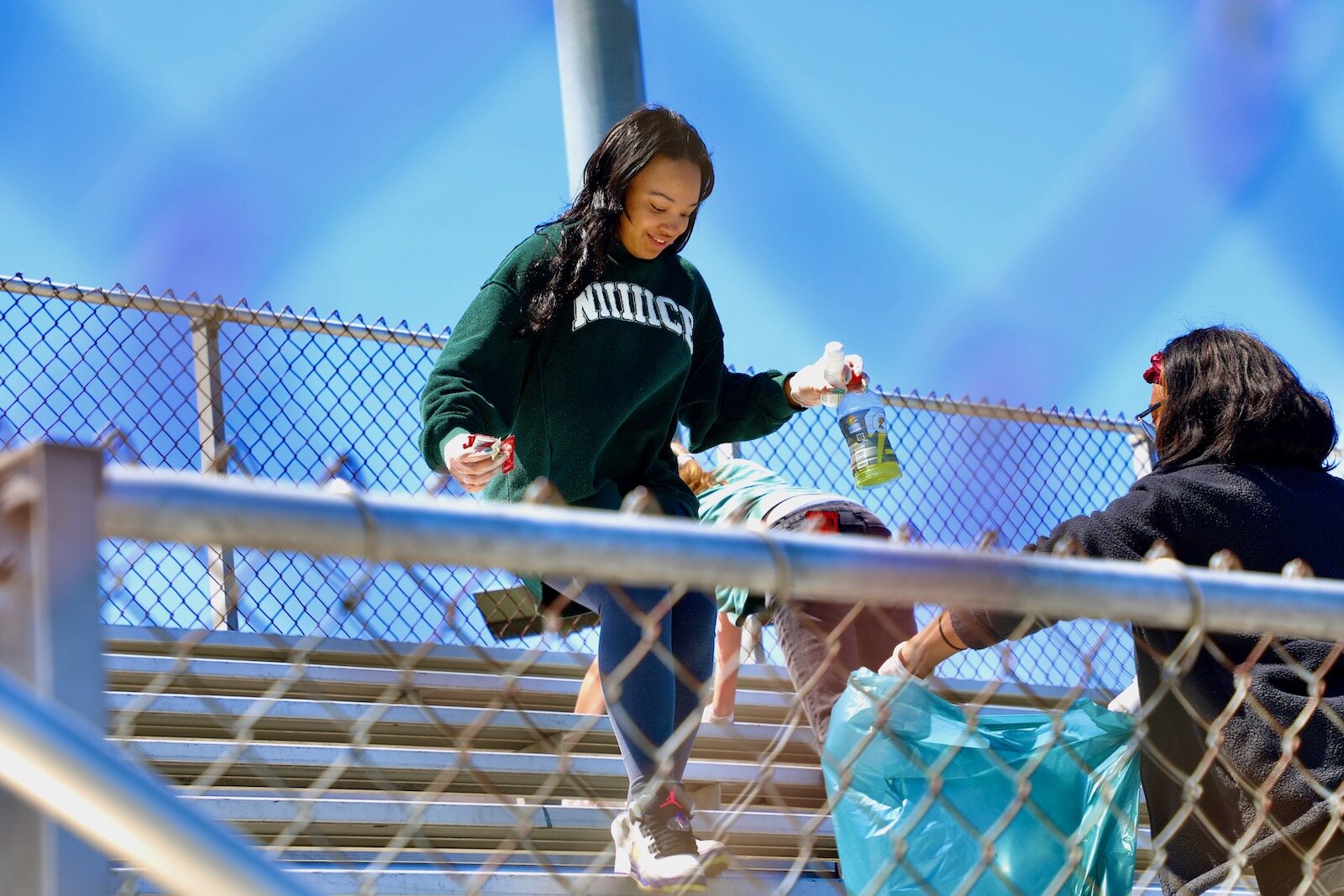 Springfield High School National Honor Society members participated in a beautification effort as their Earth Day observance.