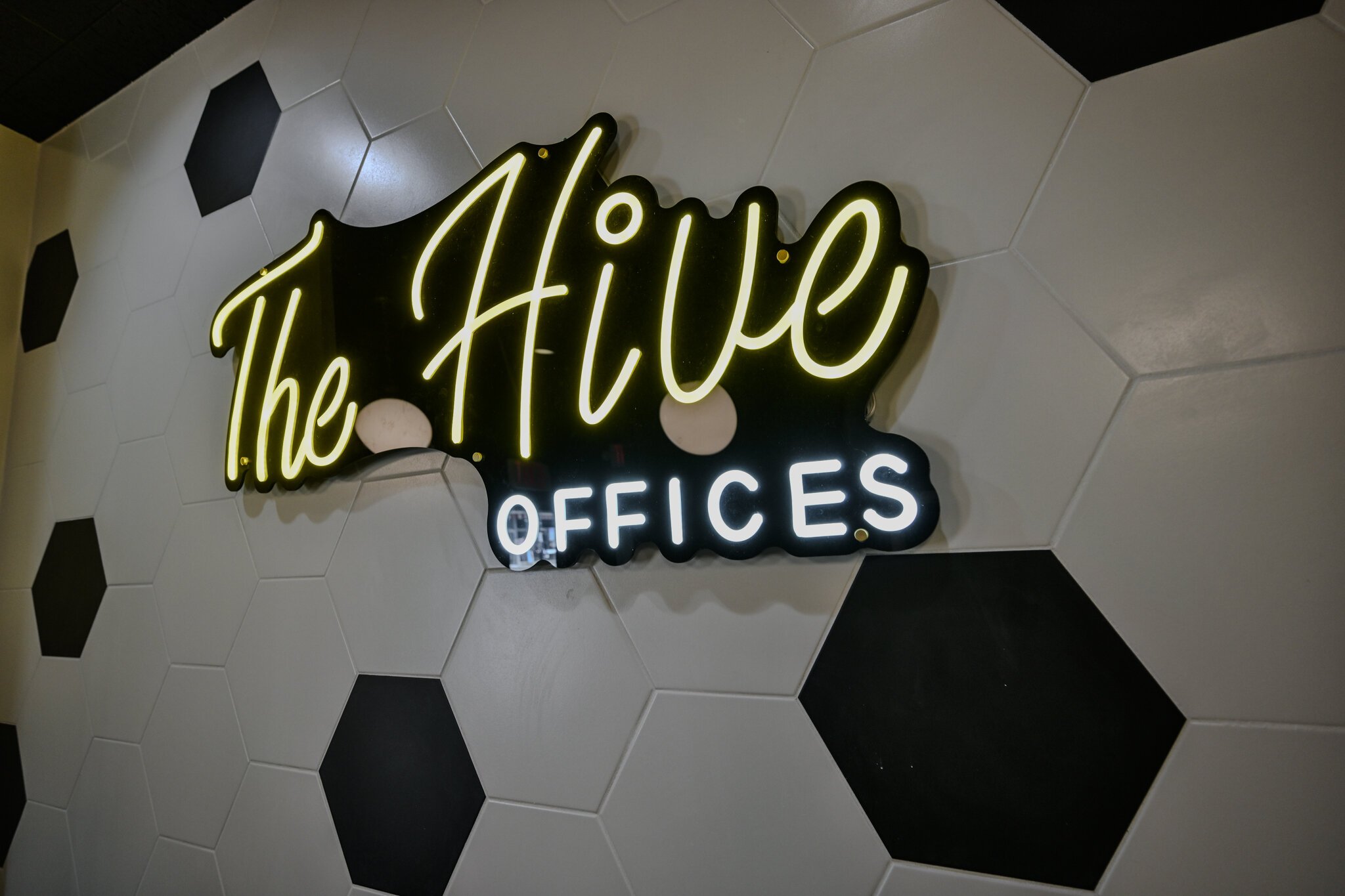 The Hive features office and co-working space.