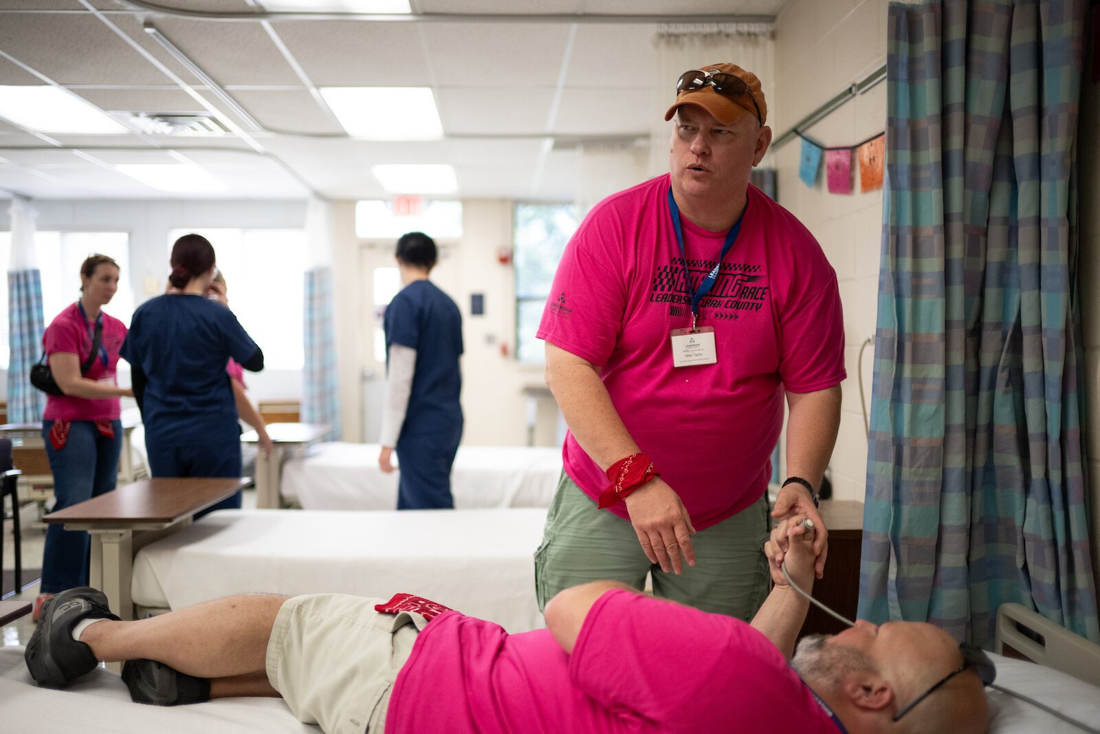Community Leadership Academy participants are asked to demonstrate what they learned from nursing students.
