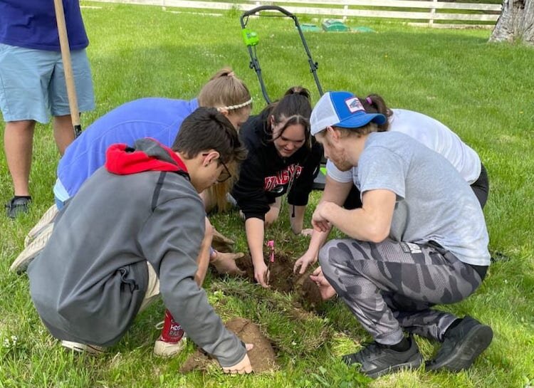 Students at work at the first Tree-Plenish event in 2023.