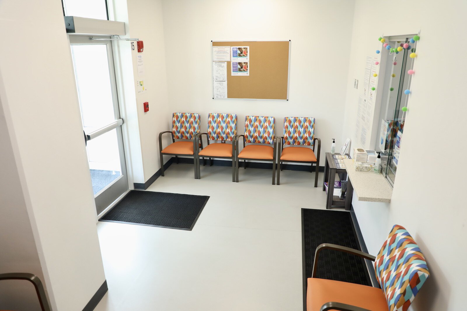 The waiting room at the School Based Health Center.