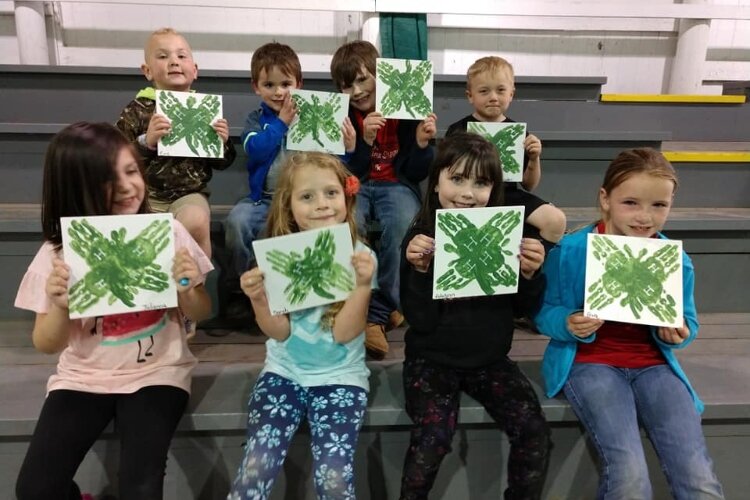 Cloverbuds - the youngest 4-Hers - show off projects they made before virtual 4-H meetings started in March 2020.