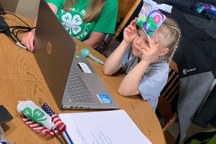 Addison Brentlinger is one of the many 4-Hers who participated in virtual club meetings this year.