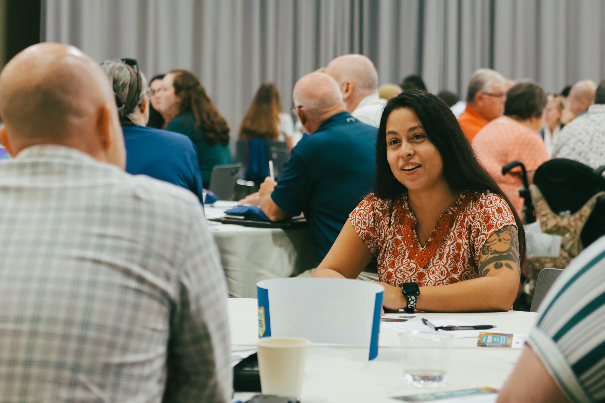  Community members talk at the kick off event for Springfield 2051.