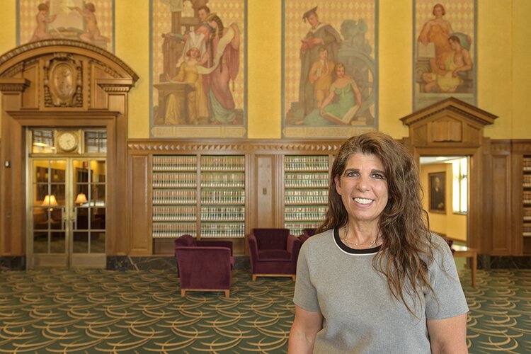 Sara Andrews, executive director of the sentencing commission, at the Law Library, Ohio Judicial Center, Ohio Supreme Court