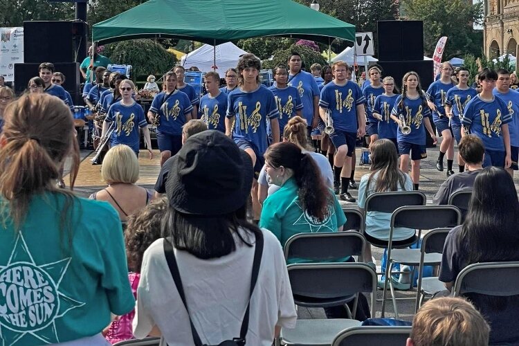 Musical acts also included local marching bands.