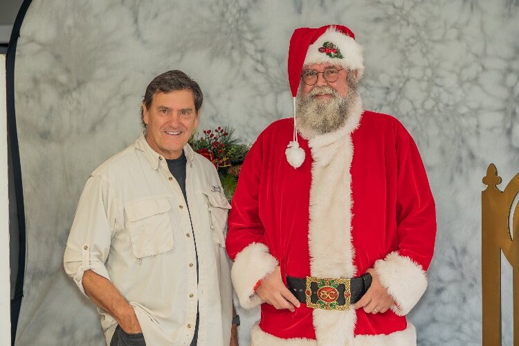 Gary Blevins made a Norman Rockwell replica featuring local Santa, John Fleeger.