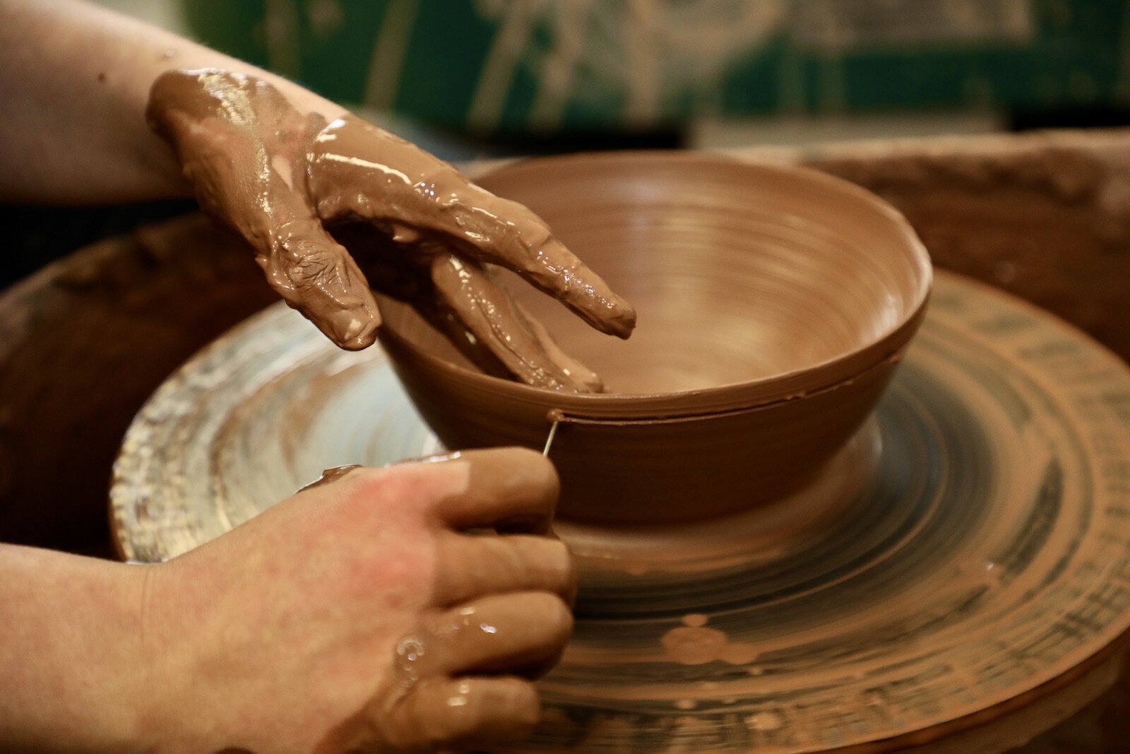 Students created 600 bowls to contribute to this year's Empty Bowl fundraiser.