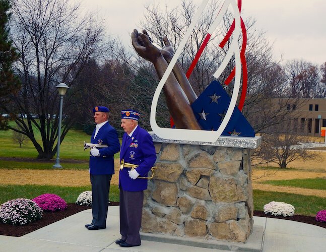 Clark State Fallen Warrior Memorial Sculpture is one way Clark State remembers the military. 