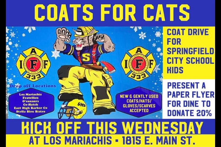The Springfield Firefighters Local 333, in partnership with the Springfield High School football team and Los Mariachis, is hosting a coat drive for students of Springfield City Schools.