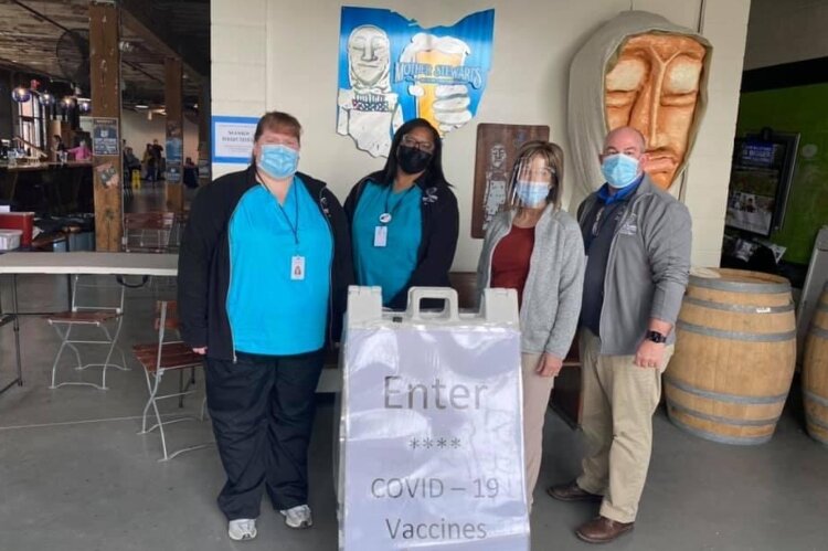 A team from the Clark County Combined Health District hosted pop-up COVID-19 vaccine clinics at Mother Stewart's Brewing Company on weekends during April.