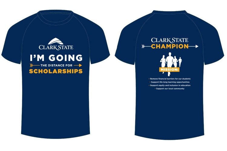 The Clark State Foundation is hosting a virtual walk/run fundraiser this month to raise money for scholarships, and participants will each get a Clark State shirt and socks.