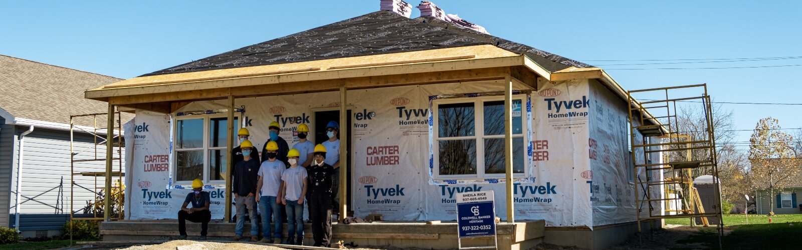 Students from Springfield-Clark CTC get hands-on experience building houses through a collaboration with Neighborhood Housing Partnership of Greater Springfield.