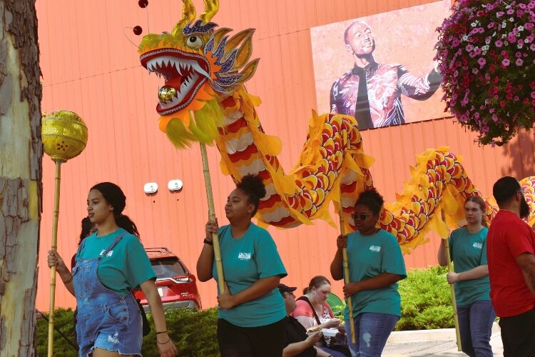 A dragon traveled through the streets of Downtown Springfield during CultureFest 2022.