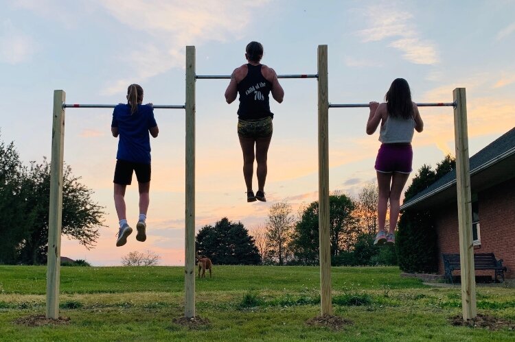 Dana Matt didn't let gym closures from COVID-19 stop her from getting in the Crossfit-style workouts she was used to. She built an outdoor home gym to keep training.
