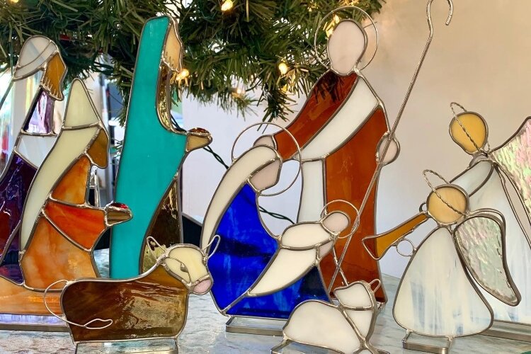 This nativity is one of the many types of stained glass art created by local artist Dee Strozdas.