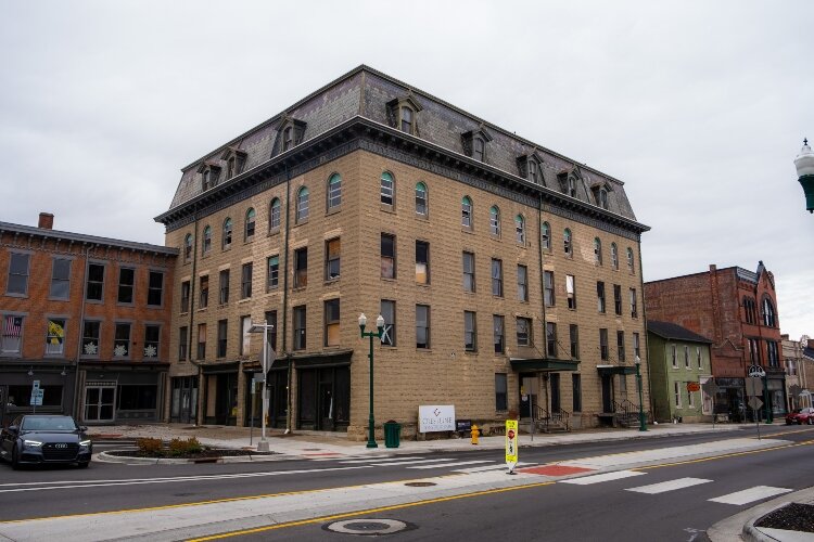 The Douglas Hotel in downtown Urbana has sat empty for more than a decade, and now is being renovated to become affordable senior housing.