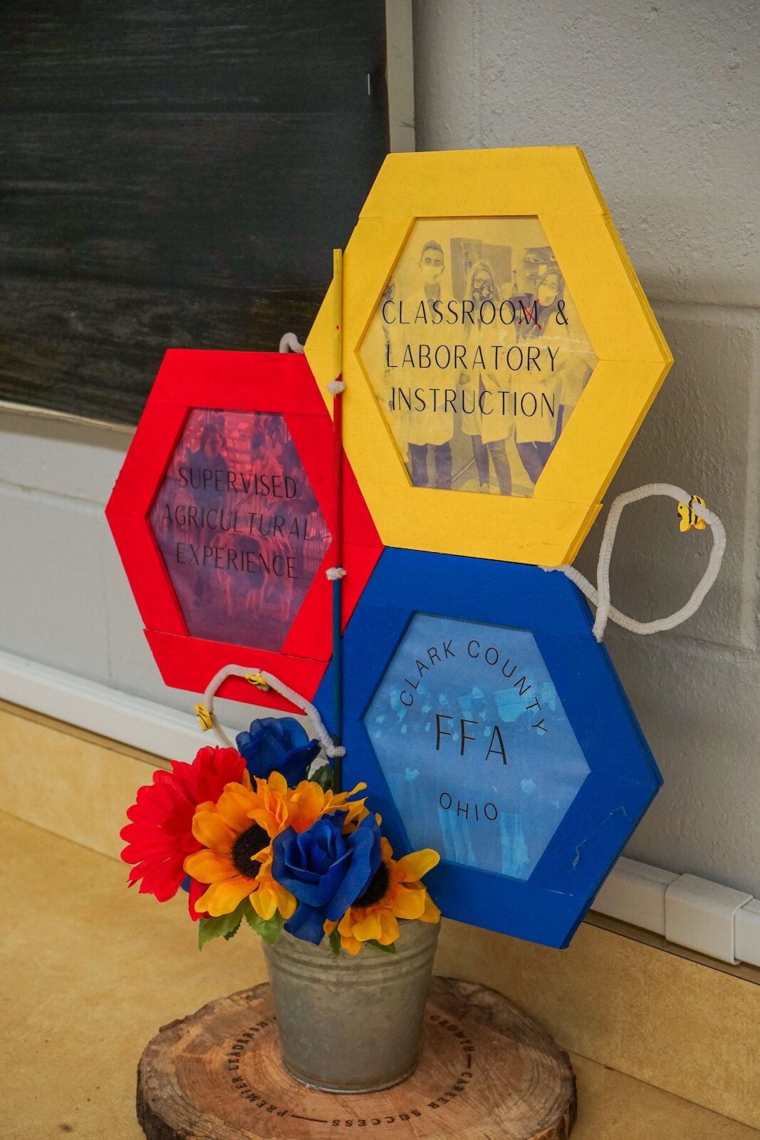  A physical model of the 3-circle curriculum concept is displayed in the classroom.