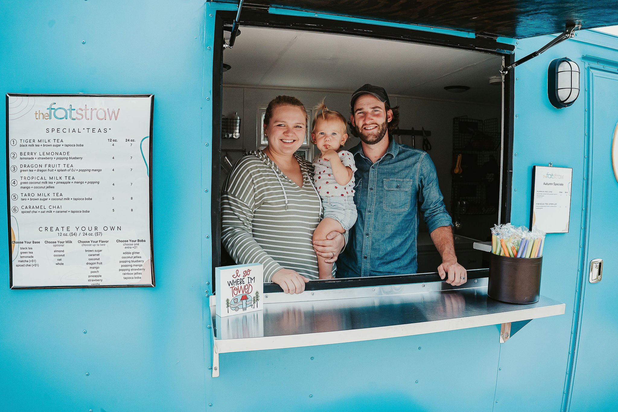 The Wiseman family can be found out and about at many local events in their new boba tea truck - The Fat Straw.