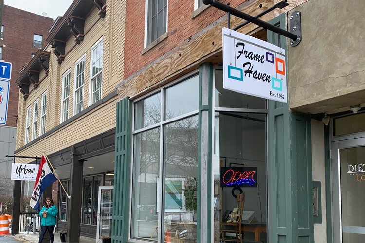 At 1,200 square feet, Frame Haven's new space is smaller, yes, but the downtown location has proven to be a more high-profile, and more profitable, place to do business.
