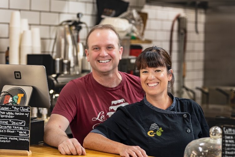 Dan and Lisa Freeman, owners of Le Torte Dolci, Salato Deli, Crust & Company and Ironworks Waffle Cafe.