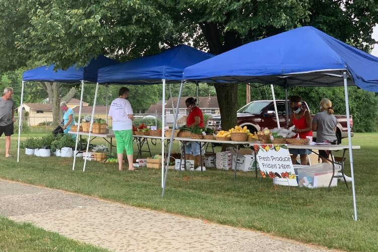 The Springfield Ohio Urban Plantfolk group frequently sells regionally grown produce at Perrin Woods Elementary School for neighborhood residents to have easy access to the healthy food options.