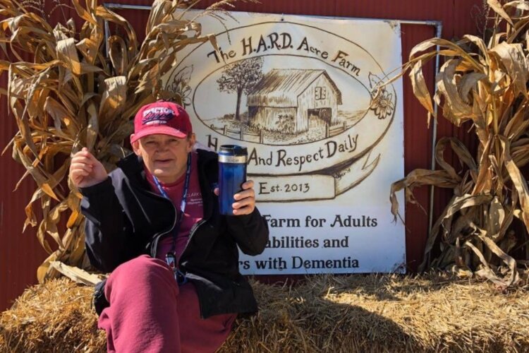"Farmers" on The H.A.R.D. Acre Farm are adults with developmental disabilities. They are able to learn skills at their own individual levels when they visit.