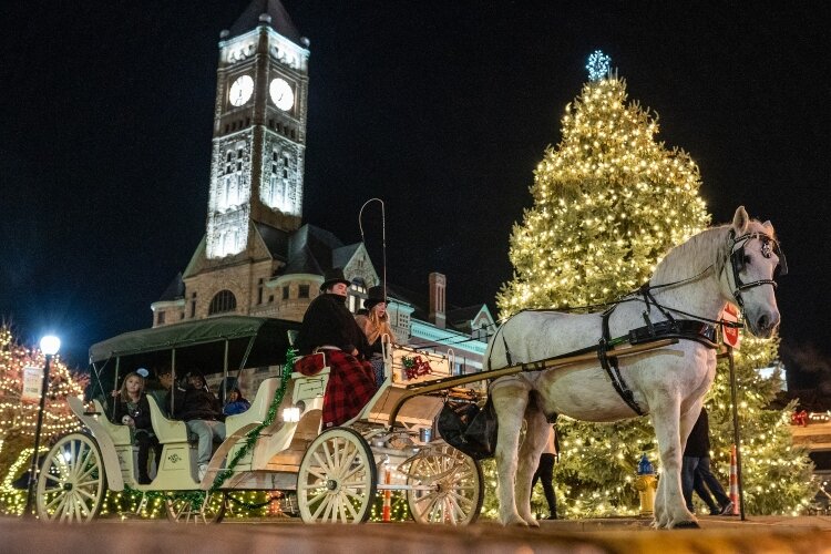 An outdoor ice rink, live music, carriage rides, light shows and more are all part of this year's weeks-long Holiday in the City celebration.