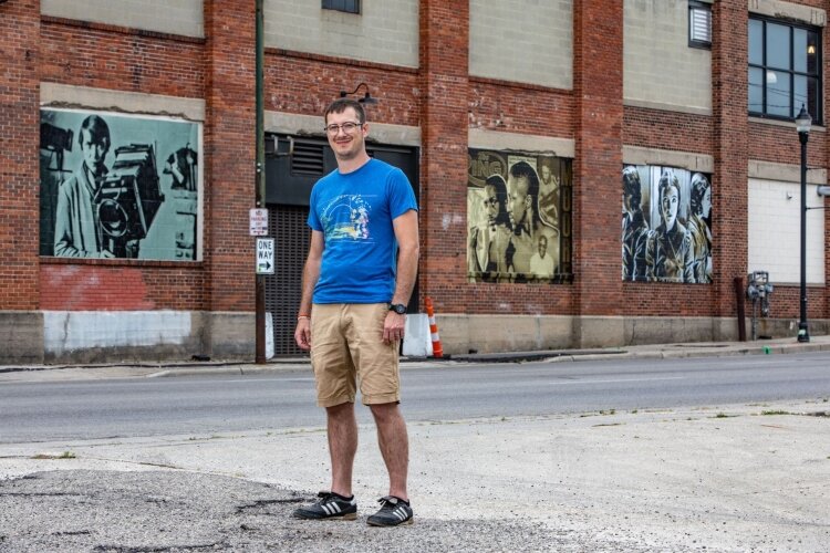 Springfield native Peter Hrinko combined his passion for art and Springfield history by creating a series of murals featuring local figure that add an artsy flair to the industrial style of the Mother Stewart's Brewing Company building.