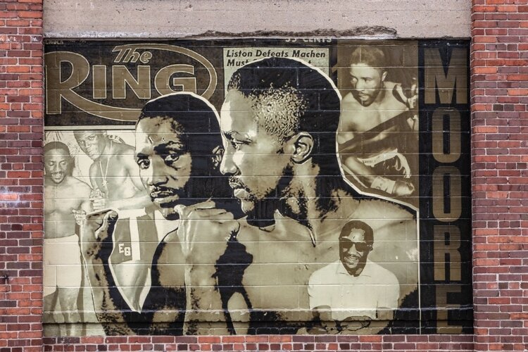 Springfield boxer Davey Moore is featured in one of Peter Hrinko's new murals at Mother Stewart's Brewing Company in downtown Springfield
