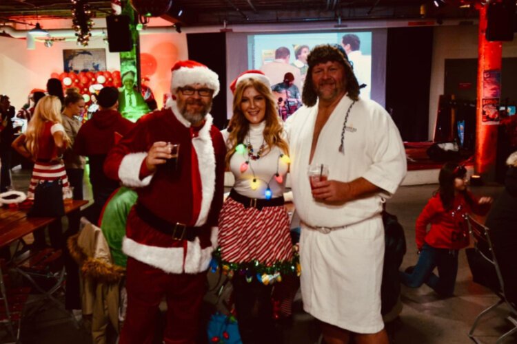 Guests at SantaCon are invited to come in any and all kinds of holiday-themed outfits.