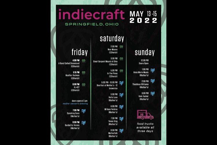 IndieCraft 2022 lineup for Mother Stewart's and COhatch