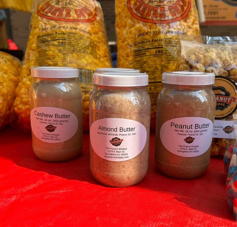Butters from the Peanut Shoppe at the market.