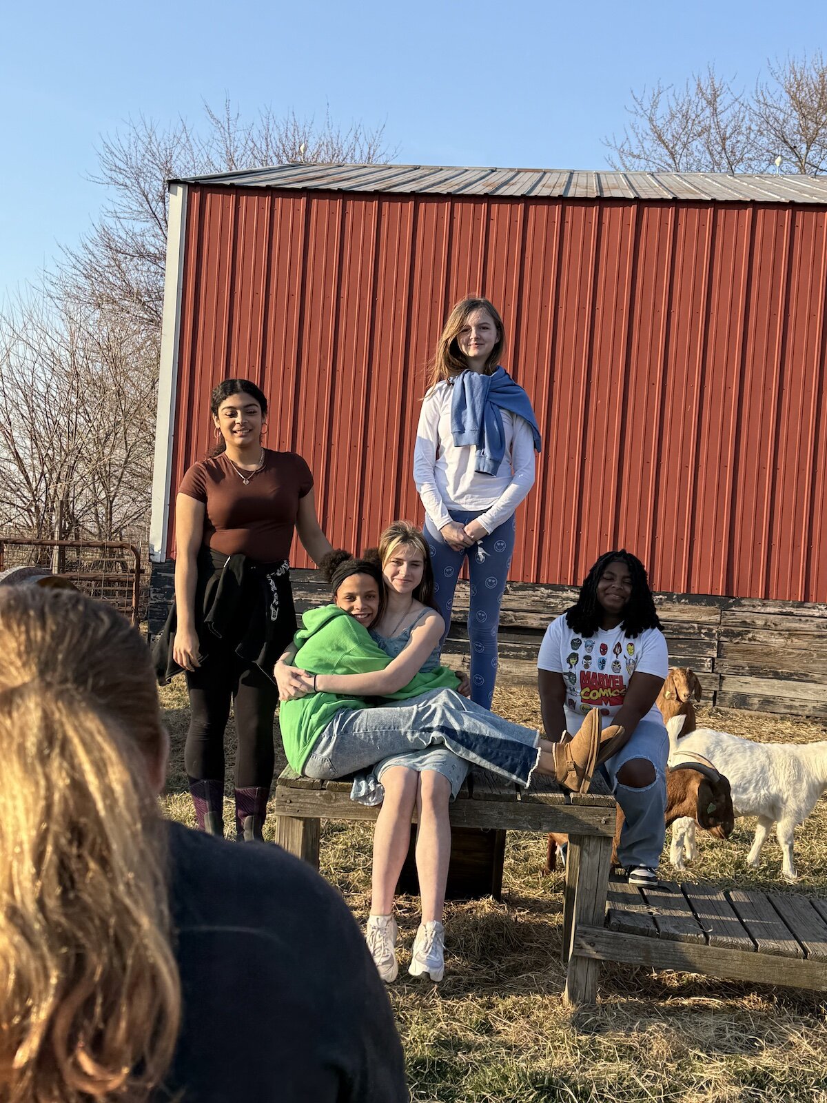 Participants in On-The-Rise spend time on the farm.