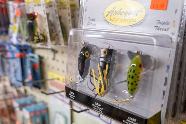 Bait, tackle and a wide variety of other fishing supplies are available to Leen's General Store.