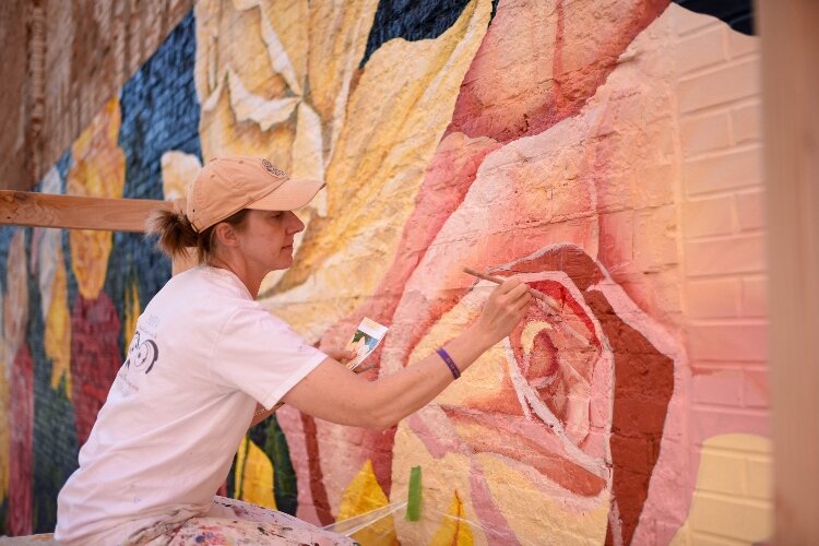 A team from Project Jericho helped to create the Rose City mural, among other public artwork downtown,