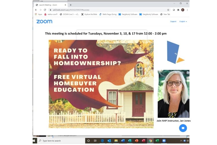 Join in the Homebuyer Education Course presented by Neighborhood Housing Partnership of Greater Springfield using Zoom. 