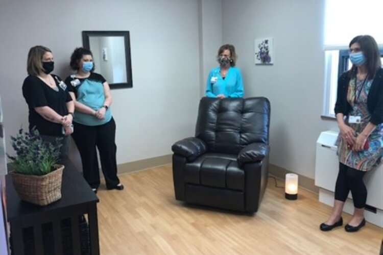 Lavender rooms at Mercy Health's Springfield and Urbana hospitals create space for employee to refocus, recharge and decompress.