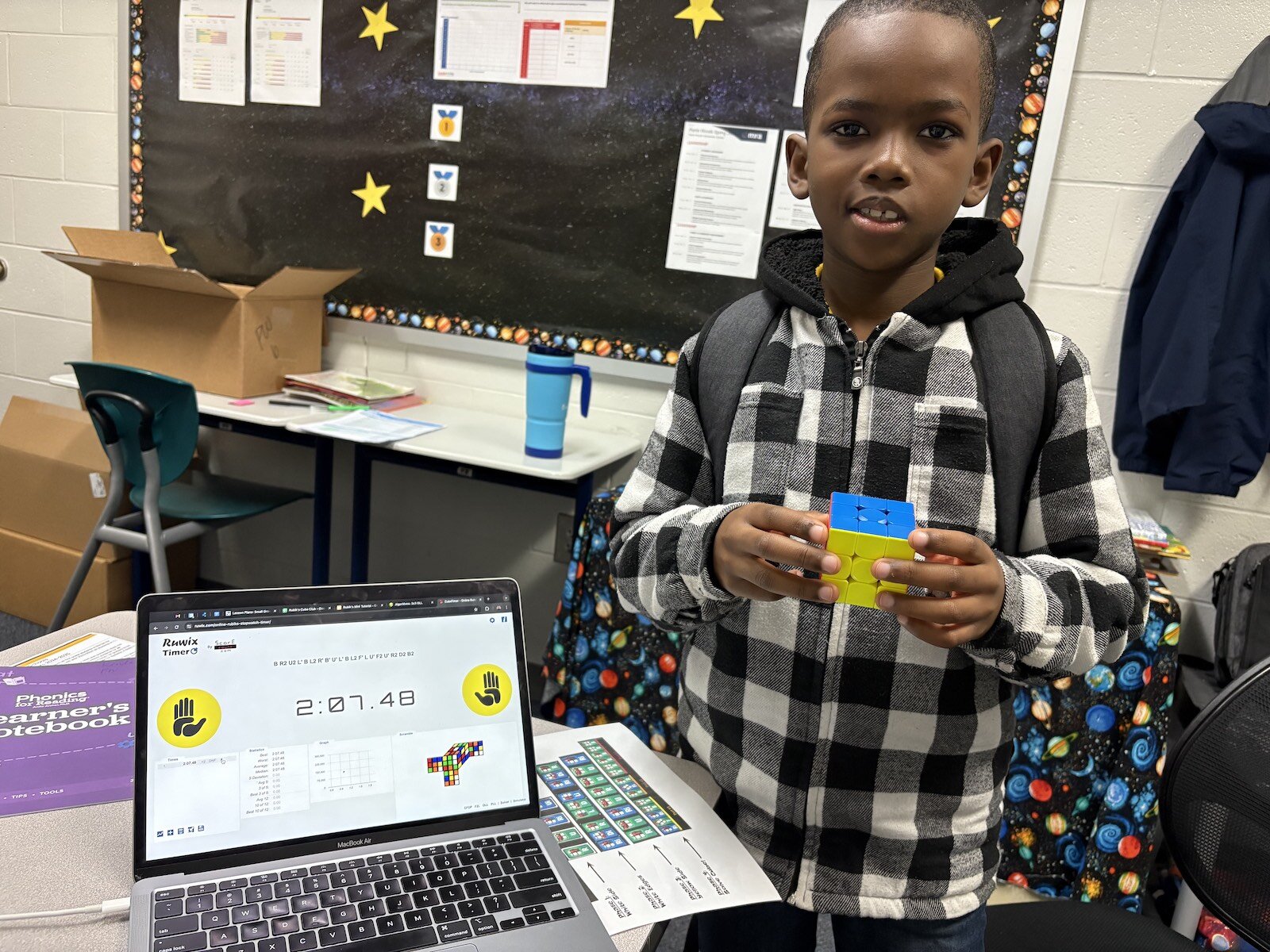 Approximately 40 students found a new love of speed-solving with Perrin Woods Elementary's new Rubik's Cube Club.