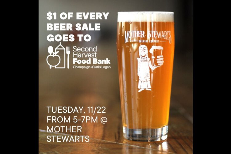 Mother Stewart's is hosting the Second Harvest Food Bank's Thanks for Giving Dessert Auction, during which $1 of every beer sale goes toward the food bank.