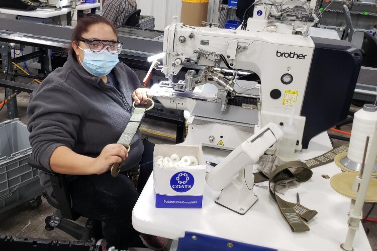 In making cargo nets for the U.S. Air Force, TAC employees manufacture them from start to finish, even adding necessary hardware.