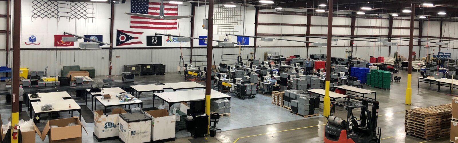 Employees of TAC Industries use this facility to manufacture cargo nets used to ship supplies on U.S. Air Force cargo planes.