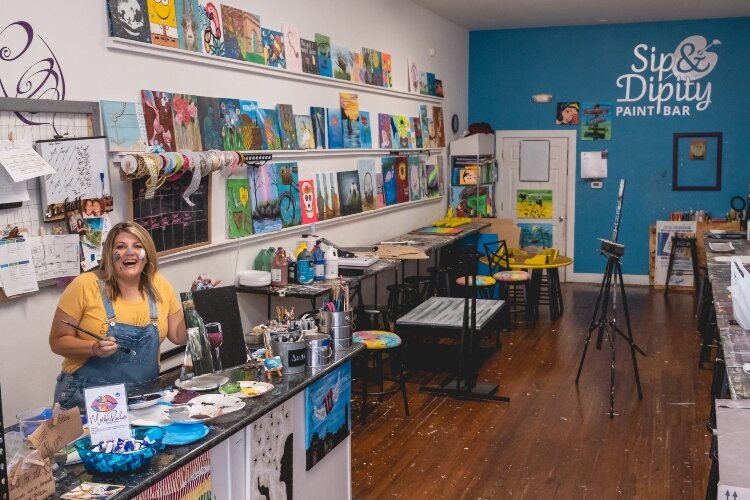 Sip and Dipity Paint Bar, owned by Tracey Tackett, has been a fun gathering place for many groups since in opened in 2014, encouraging patrons to share in friendship, fun and creativity.