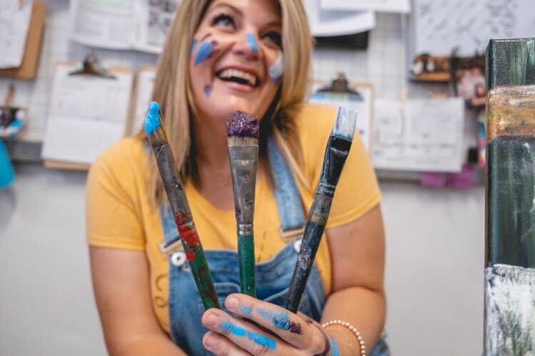 Sip and Dipity Paint Bar owner Tracey Tackett's fun, energetic personality is one of the qualities that keep her customers coming back time after time.