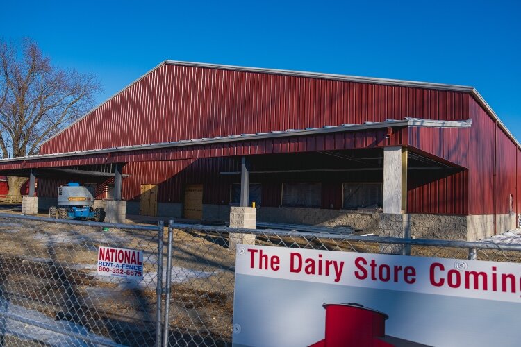 Young's is working on a new, larger Dairy Store to replace it's current building. Construction is slated to finish up in May or June.